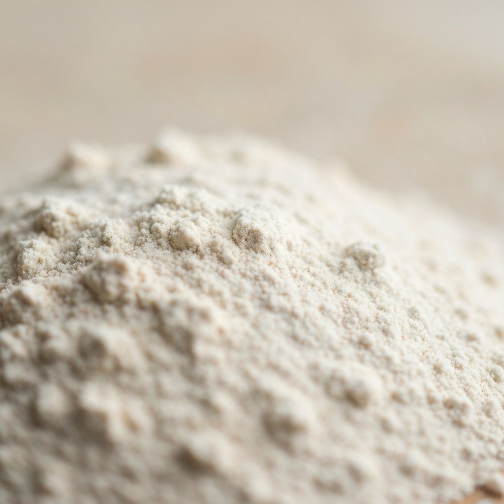 Close-up of heritage flour showing texture and quality